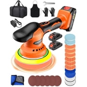 Cordless Buffer Polisher, 8 Variable Speed Polisher with 2x 21V 2000mAh & 18 count Attachments, 2800-6000RPM Cordless Polishing Machine for Waxing, Polishing & Scratch Removal