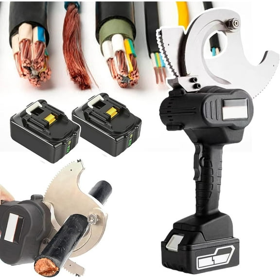 Cordless Cable Cutter for Aluminum Copper Cable - Cutting Range: Max 45/65/75mm,Battery Powered Hydraulic Tool for Cutting Armoured Cable with 2 Battery,Support Midway Retraction