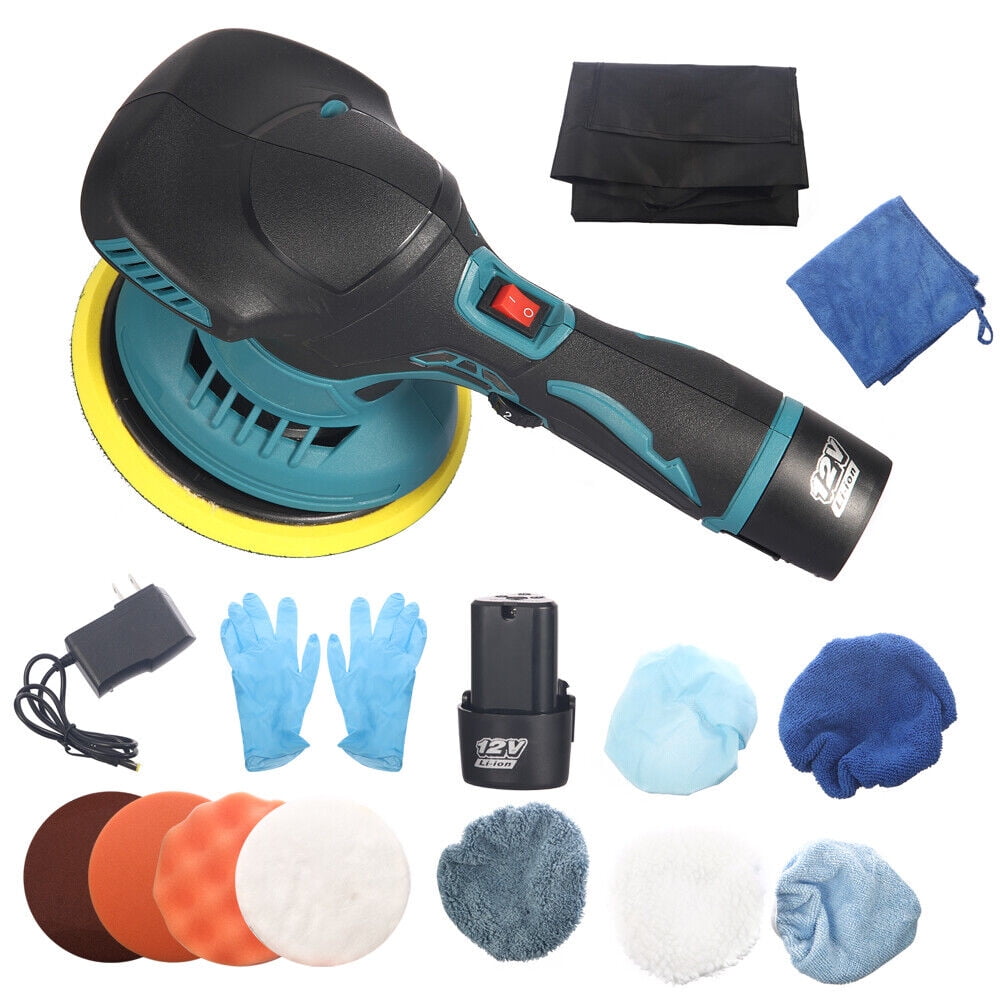 Cordless Car Buffer Polisher with 2pcs 12V Lithium Rechargeable Battery
