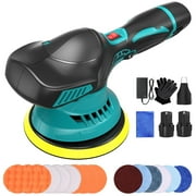 Cordless Car Buffer Polisher, 6 Inch Portable Rotary Buffer Polisher Waxer Kit for Car Detailing, with 2PCS 2000mAh Batteries, 6 Variable Speed for Car Waxing/Scratch Removing/Home Appliance Polishing