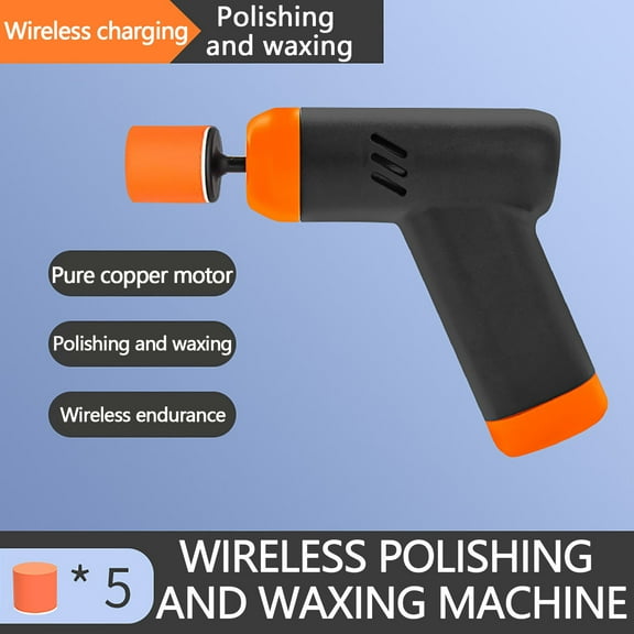 Cordless Car Buffer Polisher Kit w/1H Fast Charger, 2 Speeds, 4IN Mini Buffer Polisher for Car Detailing Moderate to Mild Scratches, 5 Pads for Car Waxing/Scratch Removing/Home Appliance Polishing