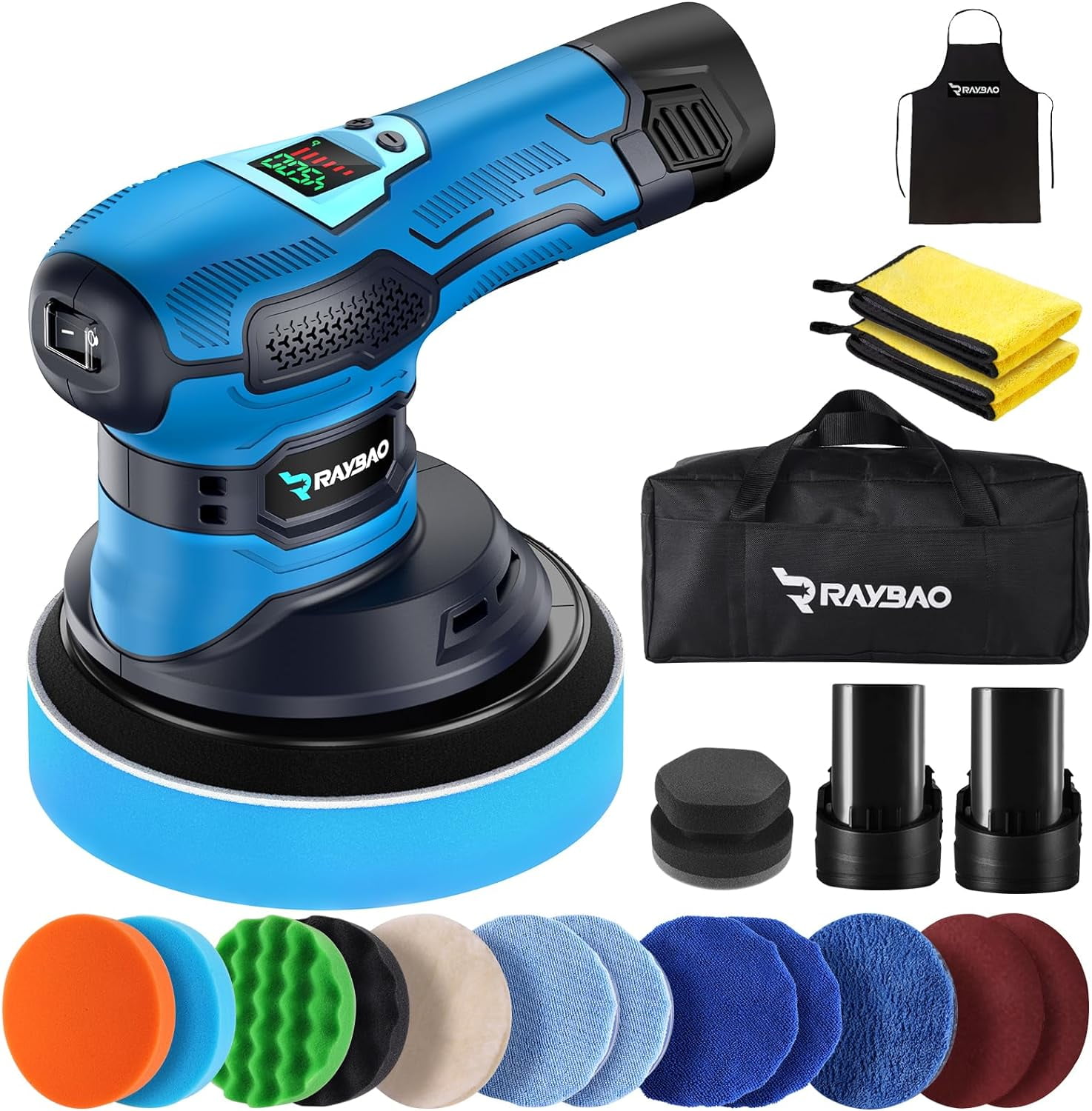 Cordless Car Buffer Polisher, Car Polishers and Buffers with 2pcs 12V/2