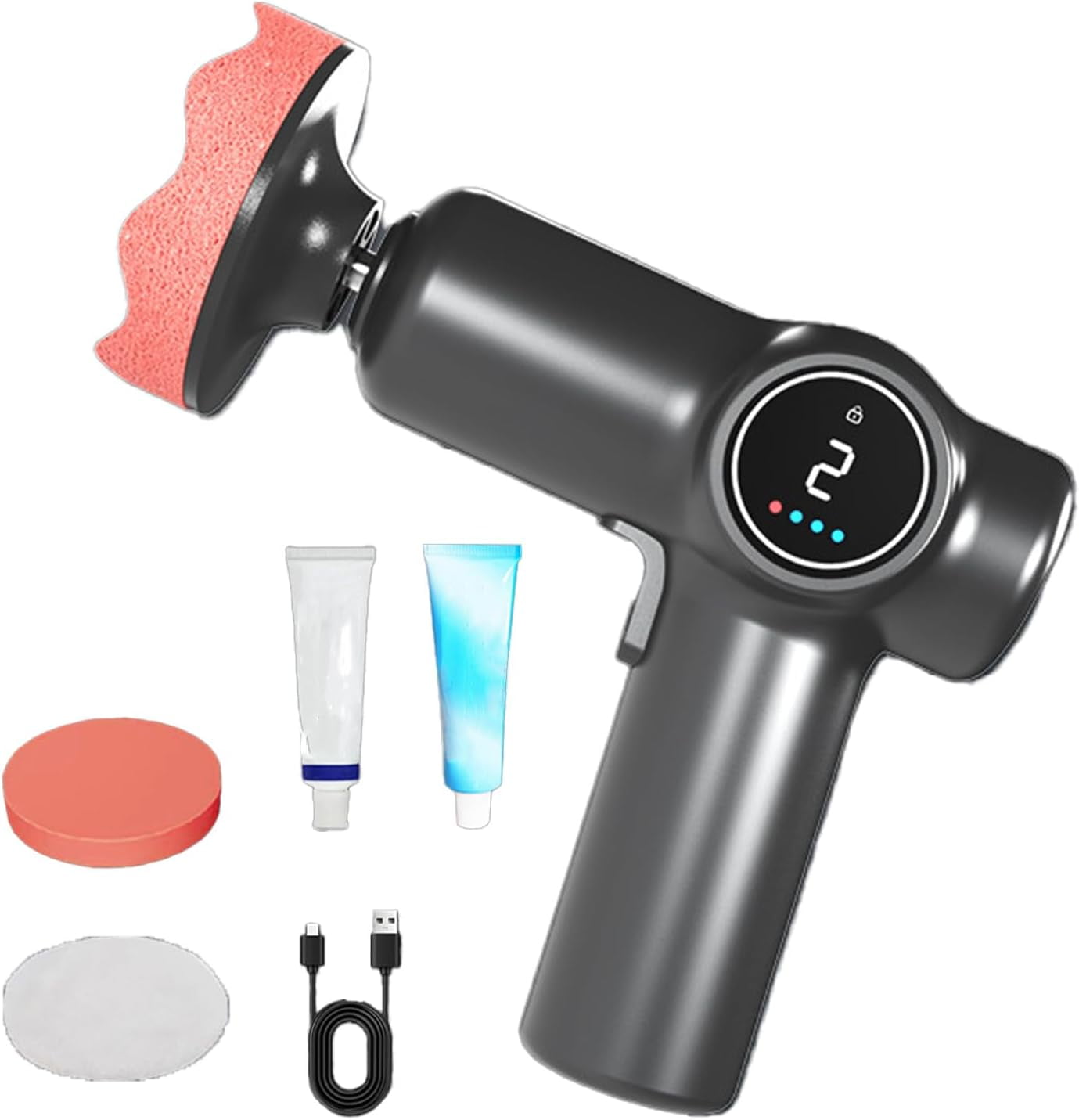 Cordless Car Buffer Polisher, Rechargeable Car Waxing and Polishing Machine, Mini Buffer Polisher Kit for Cars Detailing/Scratch Removing