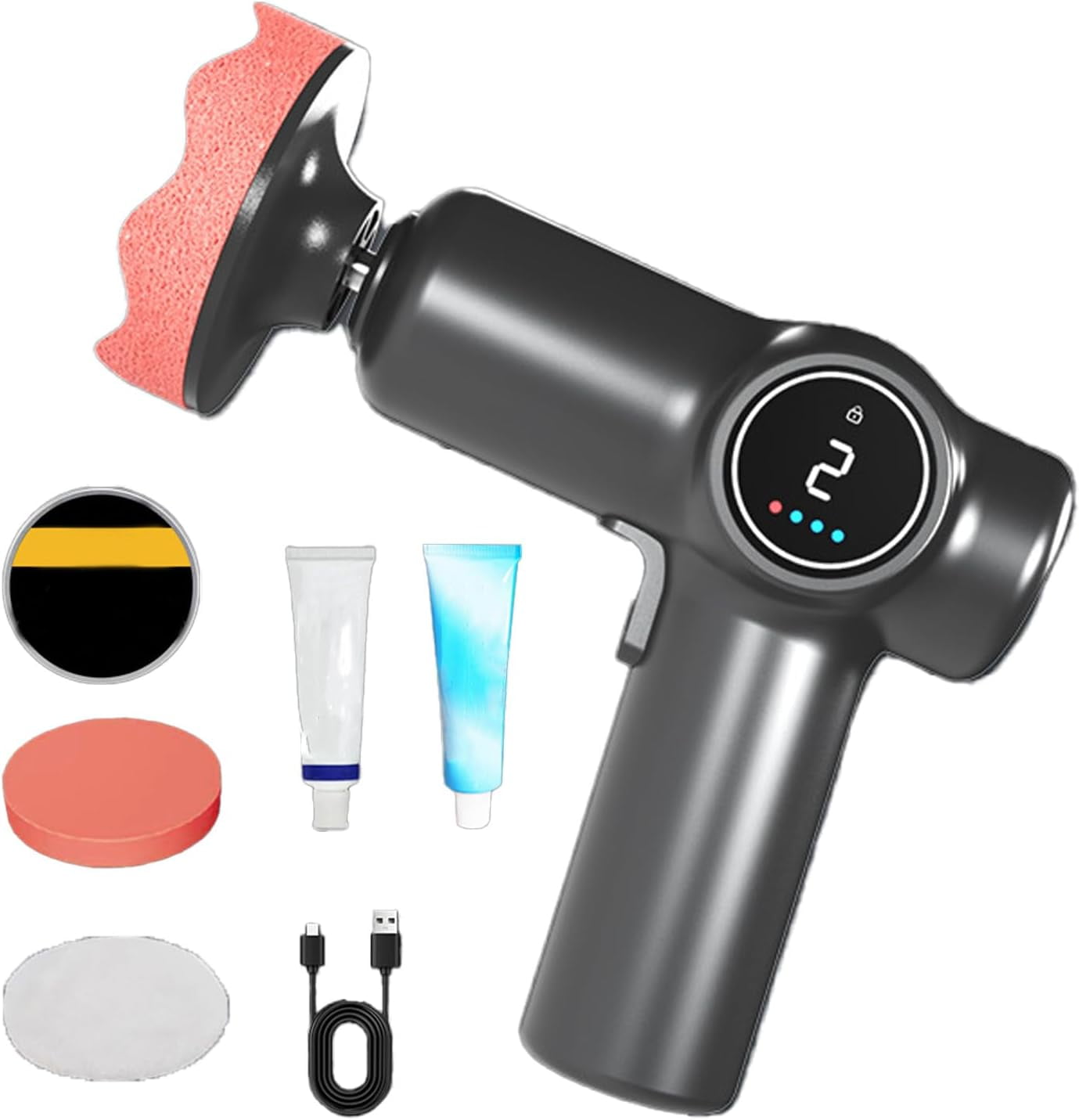 Cordless Car Buffer Polisher, Rechargeable Car Waxing and Polishing Machine, Mini Buffer Polisher Kit for Cars Detailing/Scratch Removing
