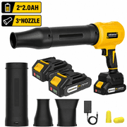 Cordless Car Dryer and Blower with 2*2.0AH Battery and Charger, 3*nozzle,Auto Detailing Air Blower for Dust and Water Removal, Cleaning Tool for Cars and Bikes