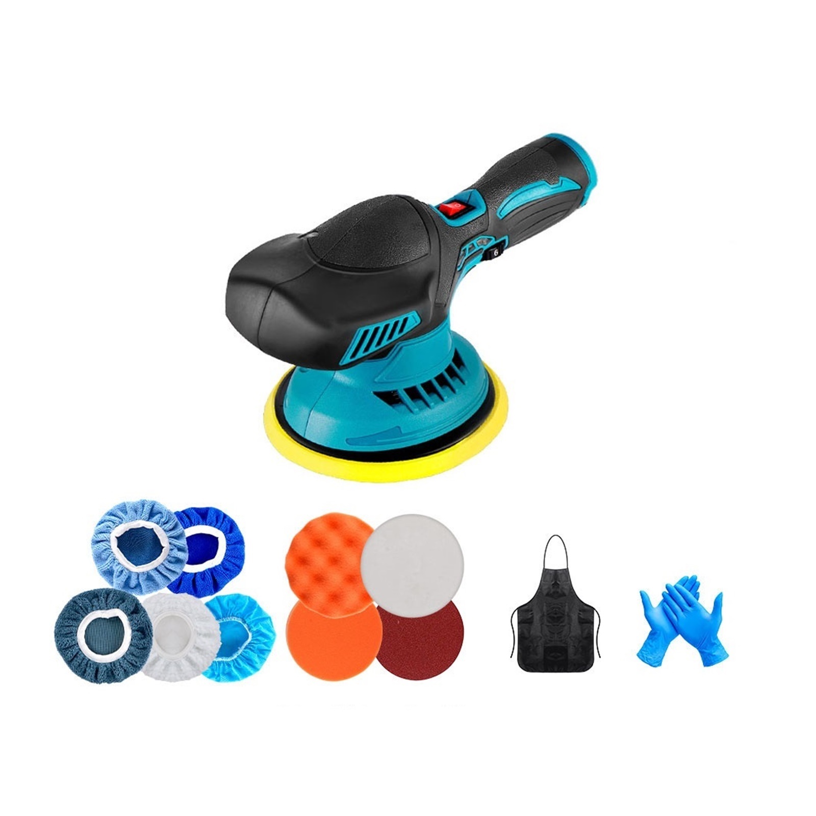Cordless Car Polisher 6000RPM 6-Speed Adjustable Wireless Electric Polish Waxing Machine Car Beauty Auto Washing Tool ,Low Vibration