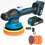 Cordless Car Polisher with Battery and Charger, Lightweight Waxing Machine for Auto Detailing, Orbital Buffer for Paint Restoration and Shine