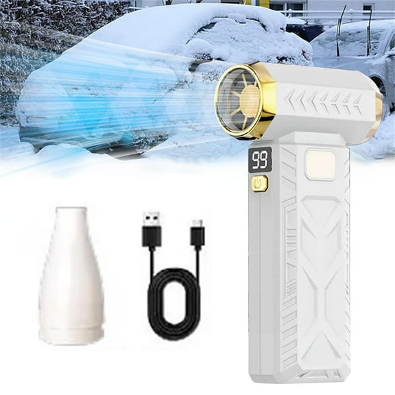 Cordless Car Snow Remover 130000 RPM High Speed 6000mAh Rechargeable Handheld Snow Blower for Windshield Defrost & Car Vacuum Blower Portable Electric Air Duster Kit