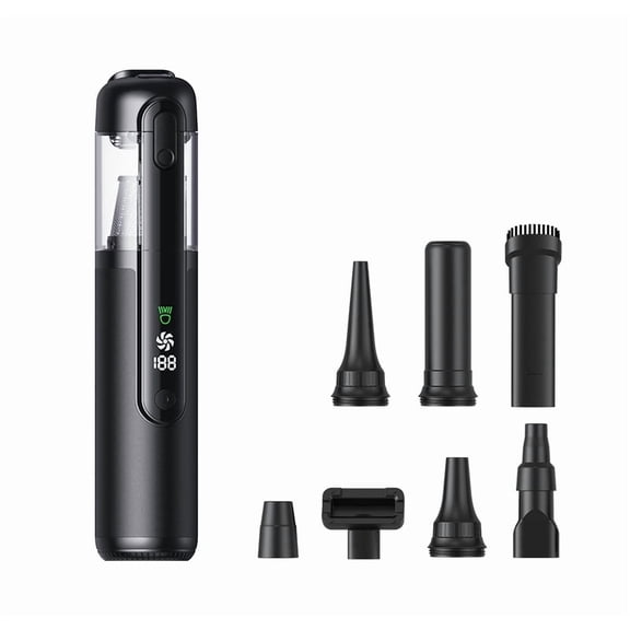 Cordless Car Vacuum, 4-in-1 Portable Mini Handheld Vac, 16kPa Suction Power, Upgraded Smart Digital Display, 2 Suction Modes for Small Jobs, Car, Office Desk, Keyboards (Black)