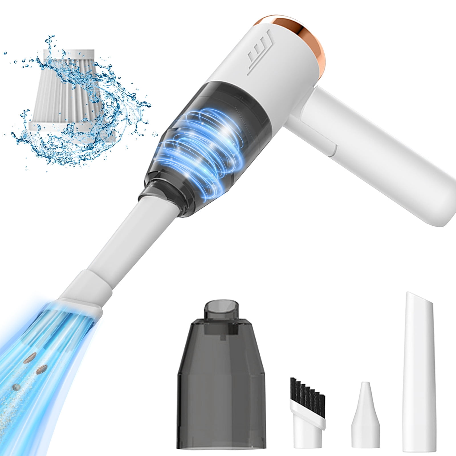 Cordless Car Vacuum, 6000Pa Handheld Vacuum Cleaner with Foldable ...