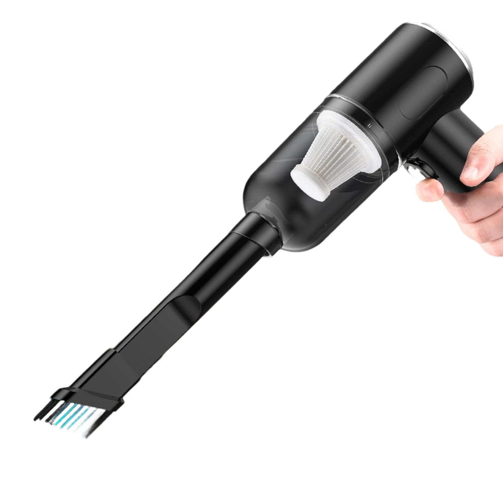Cordless Car Vacuum Cleaner, High Power Mini Rechargeable Handheld Vacuum with Blowing, Suction & Lighting Functions - for Car Cleaning, Home Use, Pet Hair Removal - Black
