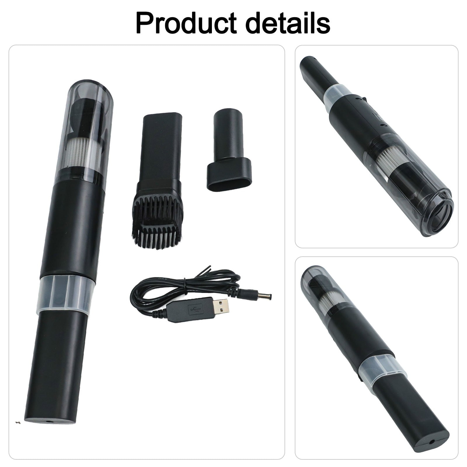 Cordless Car Vacuum Handheld Car Cleaner Automobile Maintenance 36.8*6.5*3.5Cm One-Handed Operation 100W Power