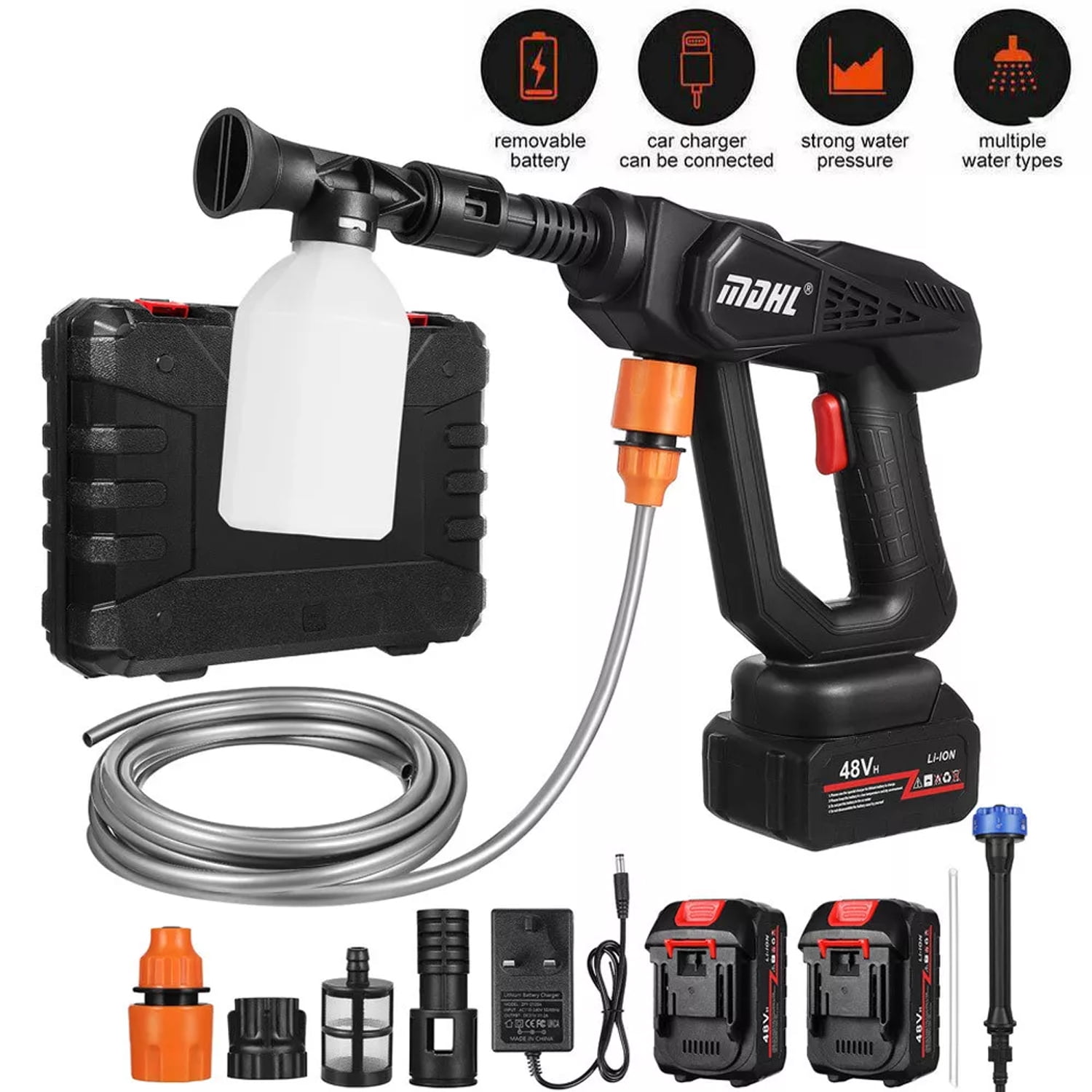 Cordless Car Washer High Pressure Washer Portable Car Cleaning Machine Pressure Cleaner with US Plug