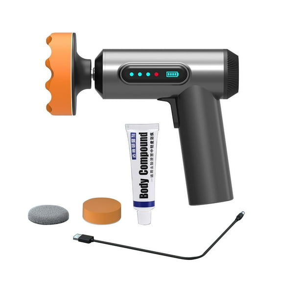 Cordless Car Waxing and Polishing Machine - 8V 2000mAh Battery, 3 Discs for Car Body, Glass & Floor