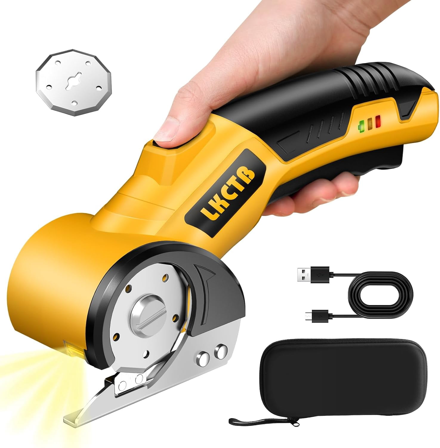 Cordless Cardboard Cutter with Electric Scissors, Brushless Motor, 3500mAh Battery, 800 RPM, LED Light – High Efficiency & Durability for Cardboard, Cartons, and Plastic