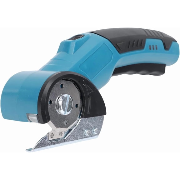 Cordless Cardboard Cutter, Electric Scissors for Leather Carpet with 280 RPM Rotating Blades, LED Illumination and Battery Indicator, Blue