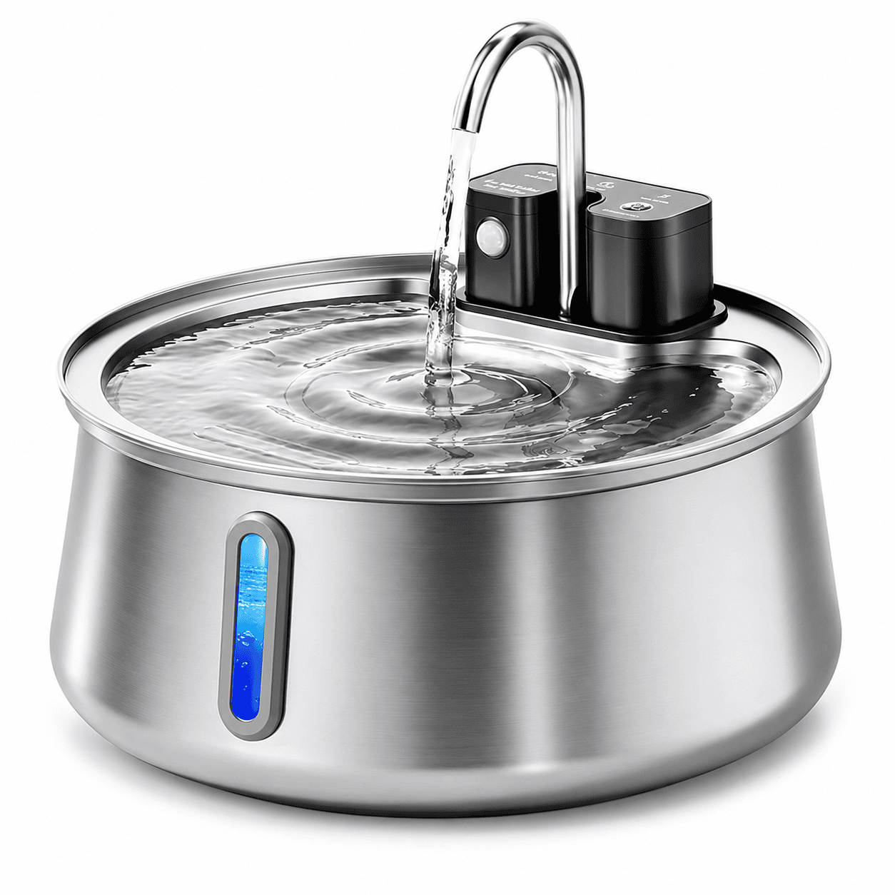 Cordless Cat Water Fountain Stainless Steel, 4L/135oz Automatic Pet Water Dispenser with Motion Sensor, Multi-Filtration, Ultra Quiet Pump, Long-Lasting 4000mAh Battery for Indoor Cats & Dogs