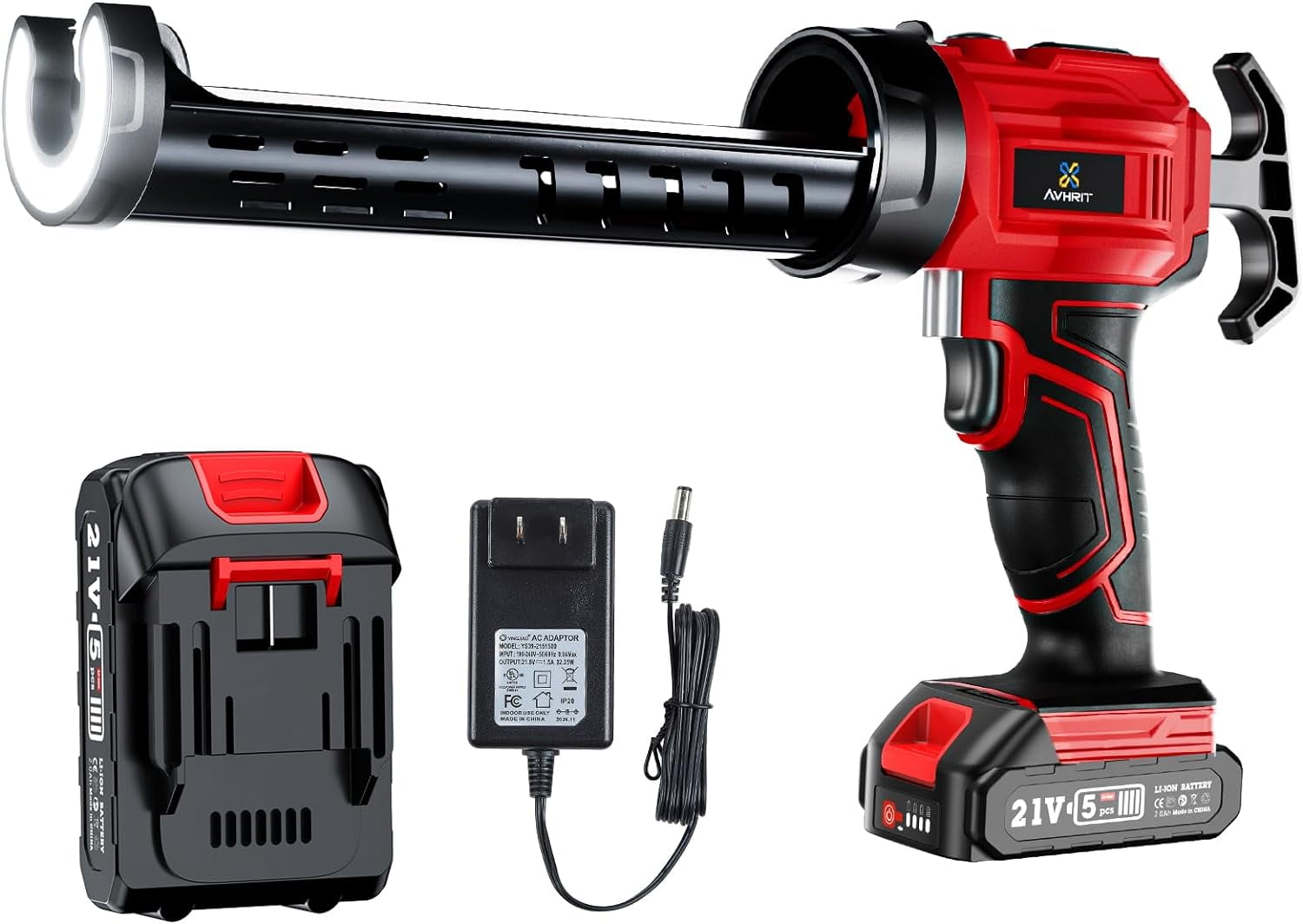 Cordless Caulking Gun, [2023 Upgraded] 21V Dripless Caulk Gun with LED