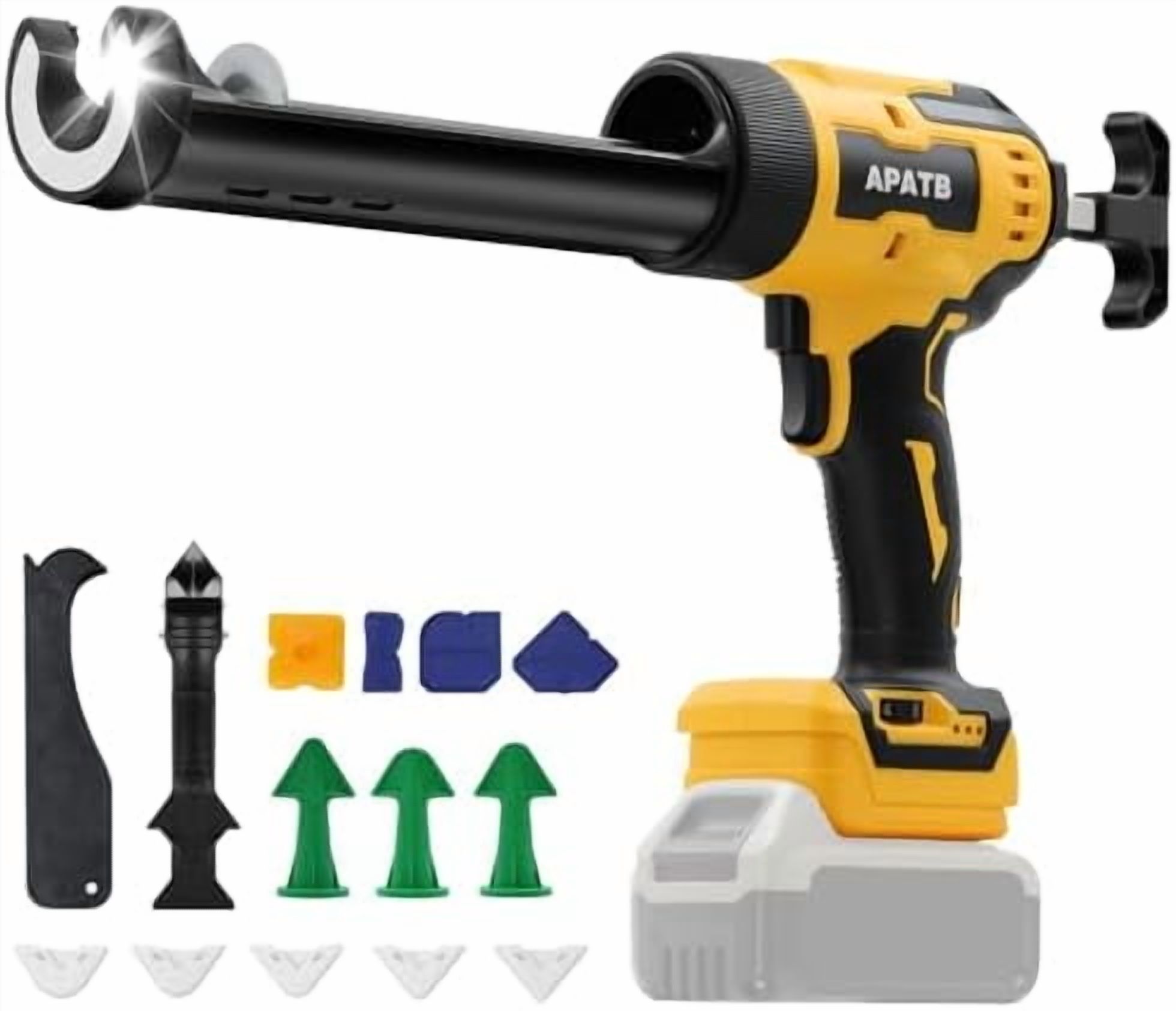 Cordless Caulking Gun For DeWalt 20V Max Battery – 6-Speed, No-Drip, With LED Light & Nozzle Kit (Battery Not Included) 6 thumbnail image