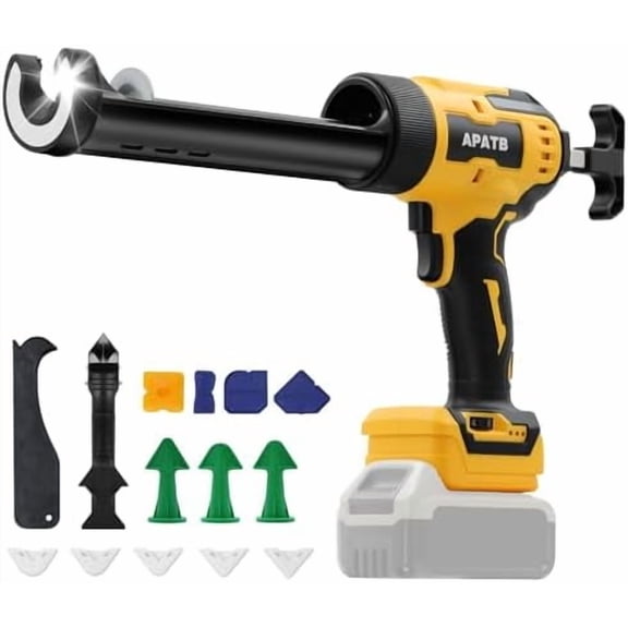Cordless Caulking Gun Compatible With DeWalt 20V Max Battery, No-Drip Caulking Gun with LED Light, Electric Caulking Gun, Filling and Sealing Tool for Windows, Doors, Floors and Walls (NO Battery)$$