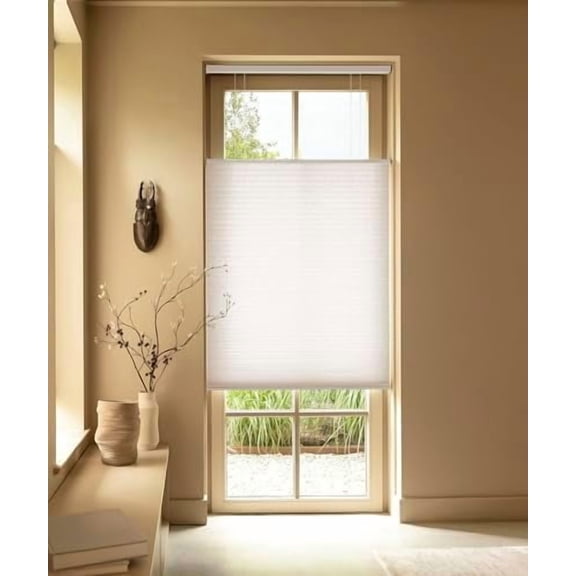 Cordless Cellular Blinds, Top Down Bottom Up Shades, Honeycomb Blinds for Indoor Windows, 9/16" Cell, Light Filtering Shades, Cloud Dancer 48"(W) x72(H)