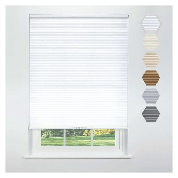 Cordless Cellular Light Filtering Shade 36 1/4 W x 66 H, White (Arrives 1/4" Narrower) 36.25"W x 66"H