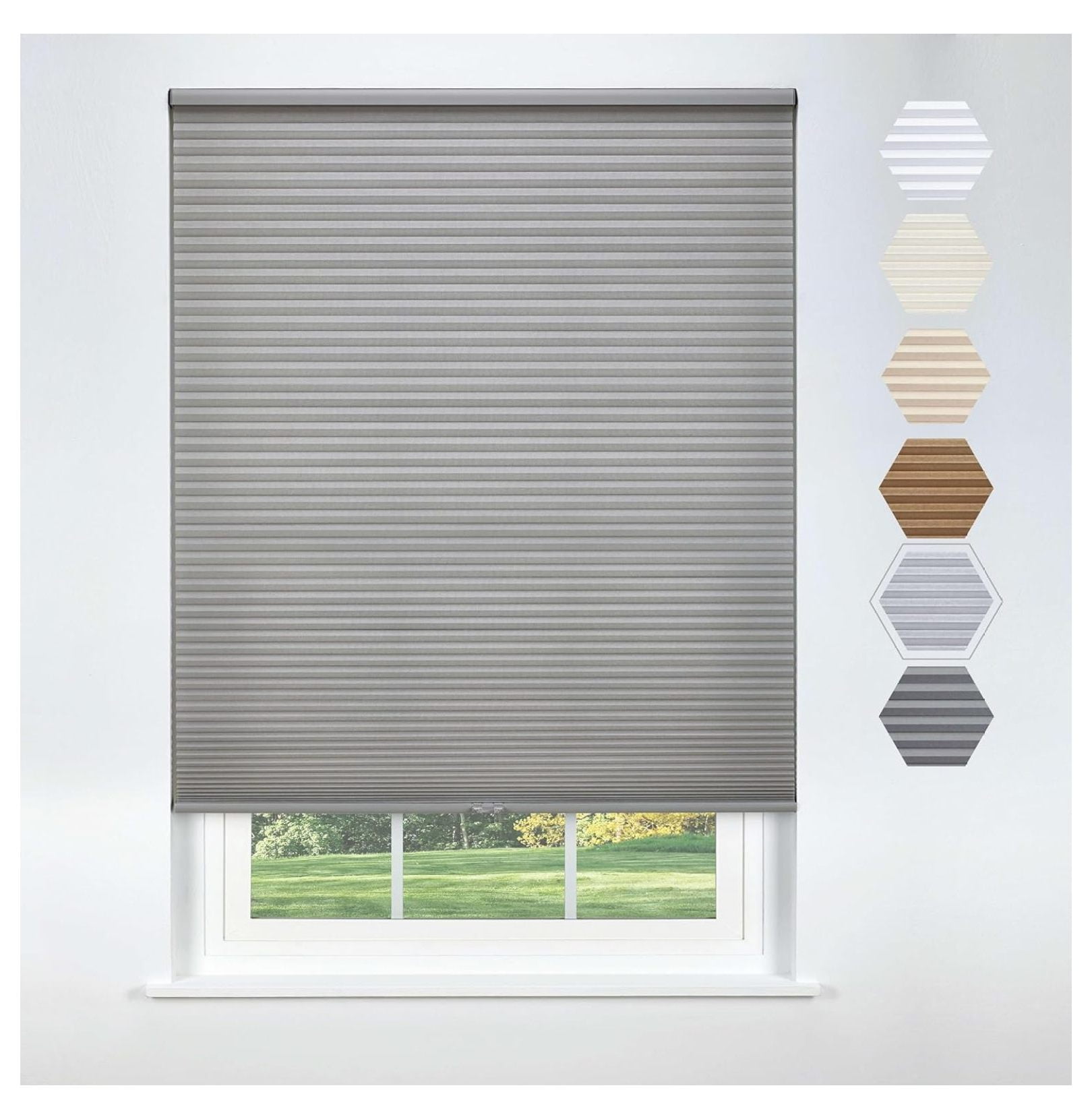 Cordless Cellular Light Filtering Shades 29.5"W x 84"H Linen, Privacy ...
