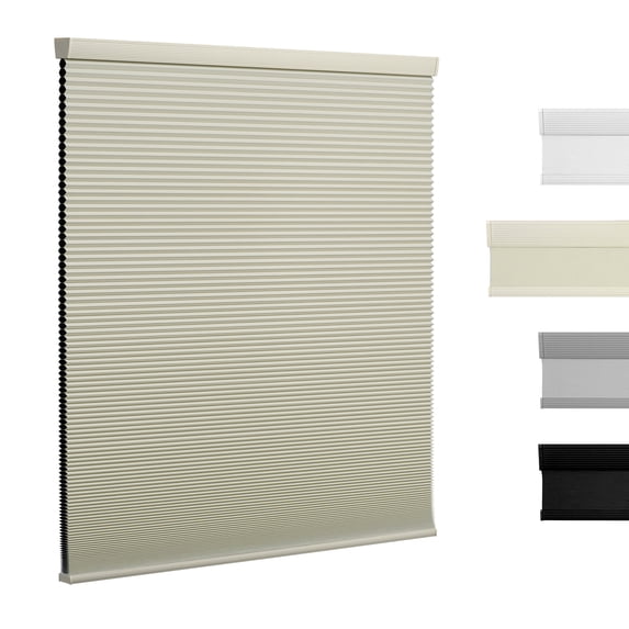 Cordless Cellular Shades - Blackout, Thermal Insulated & Noise Reducing for Windows and French Doors,Blackout Beige,28.5"W X 64"H
