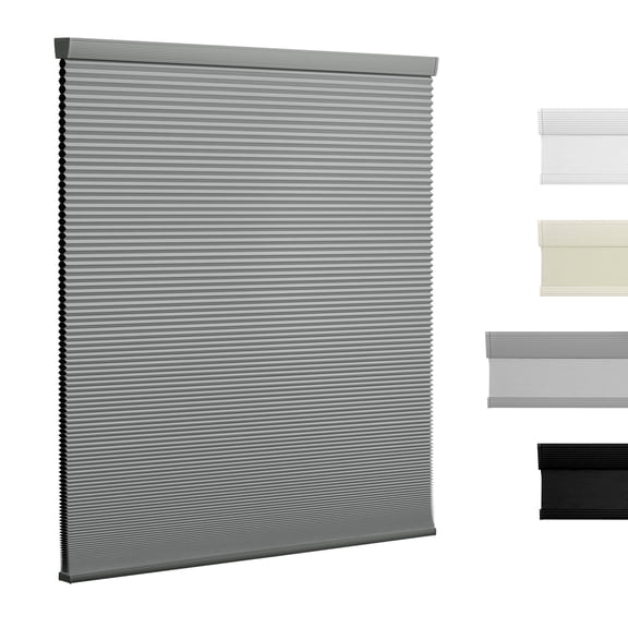 Cordless Cellular Shades - Blackout, Thermal Insulated & Noise Reducing for Windows and French Doors,Blackout Light Gray,27.5"W X 48"H