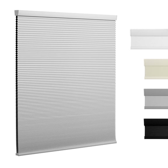 Cordless Cellular Shades - Blackout, Thermal Insulated & Noise Reducing for Windows and French Doors,Blackout White,24"W X 48"H