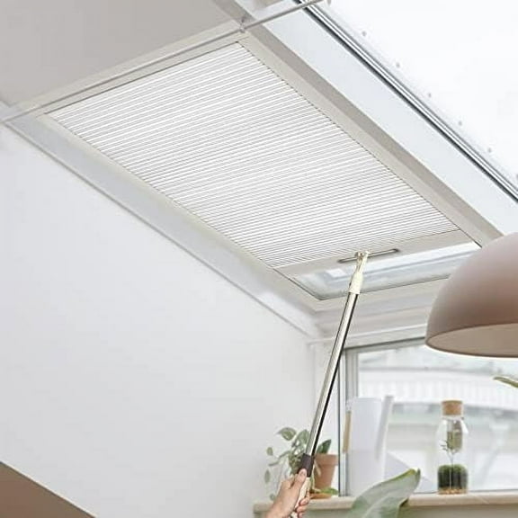Cordless Cellular Skylight Blinds for Windows Free Stop Single Cell Honeycomb Window Blinds and Shades Energy Saving Noise Reduce Blinds & Shades for Windows Skylight Ceiling (Blackout, White)