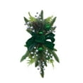 Cordless Christmas Swags With Pine Cones, Berry, Prelit Teardrop Swags