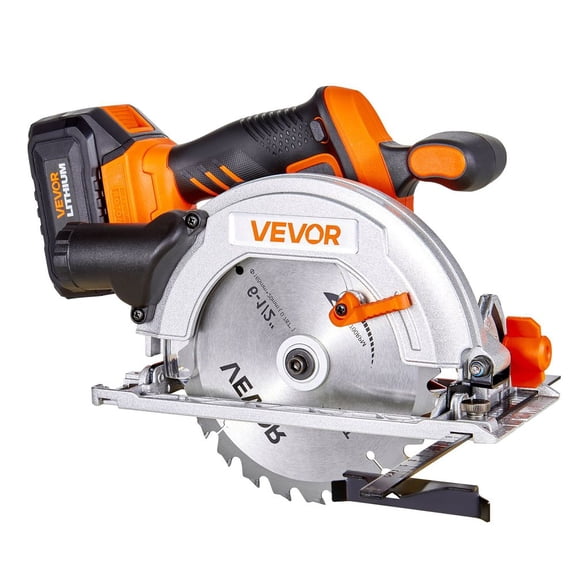 Cordless Circular Saw, 6-1/2 inch Blade, 4700 RPM Speed, 0-45 Degree Bevel Capability, Brushless Motor, LED Light, Electric Circular Saw Kit with Battery and Charger Included, for Wood Cutting