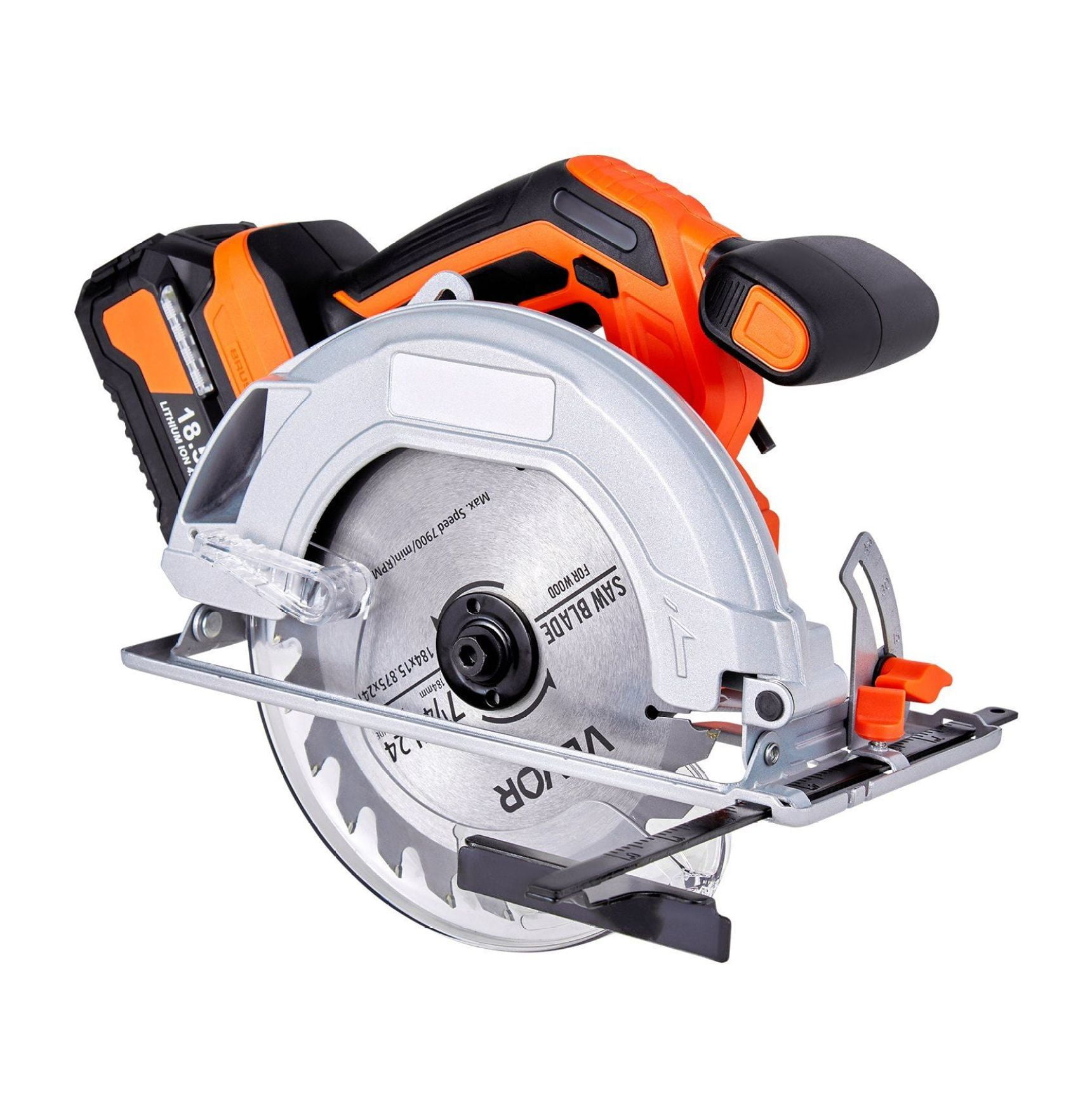 Cordless Circular Saw, 7-1/4 inch Blade, 5000 RPM Speed, 0-45 Degree ...