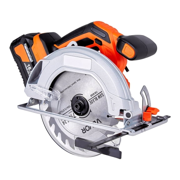 Cordless Circular Saw 7.25 Inch 5000 RPM Brushless Motor with LED Light 0-45 Degree Mitering Electric Saw Set Battery Charger for Wood Cutting