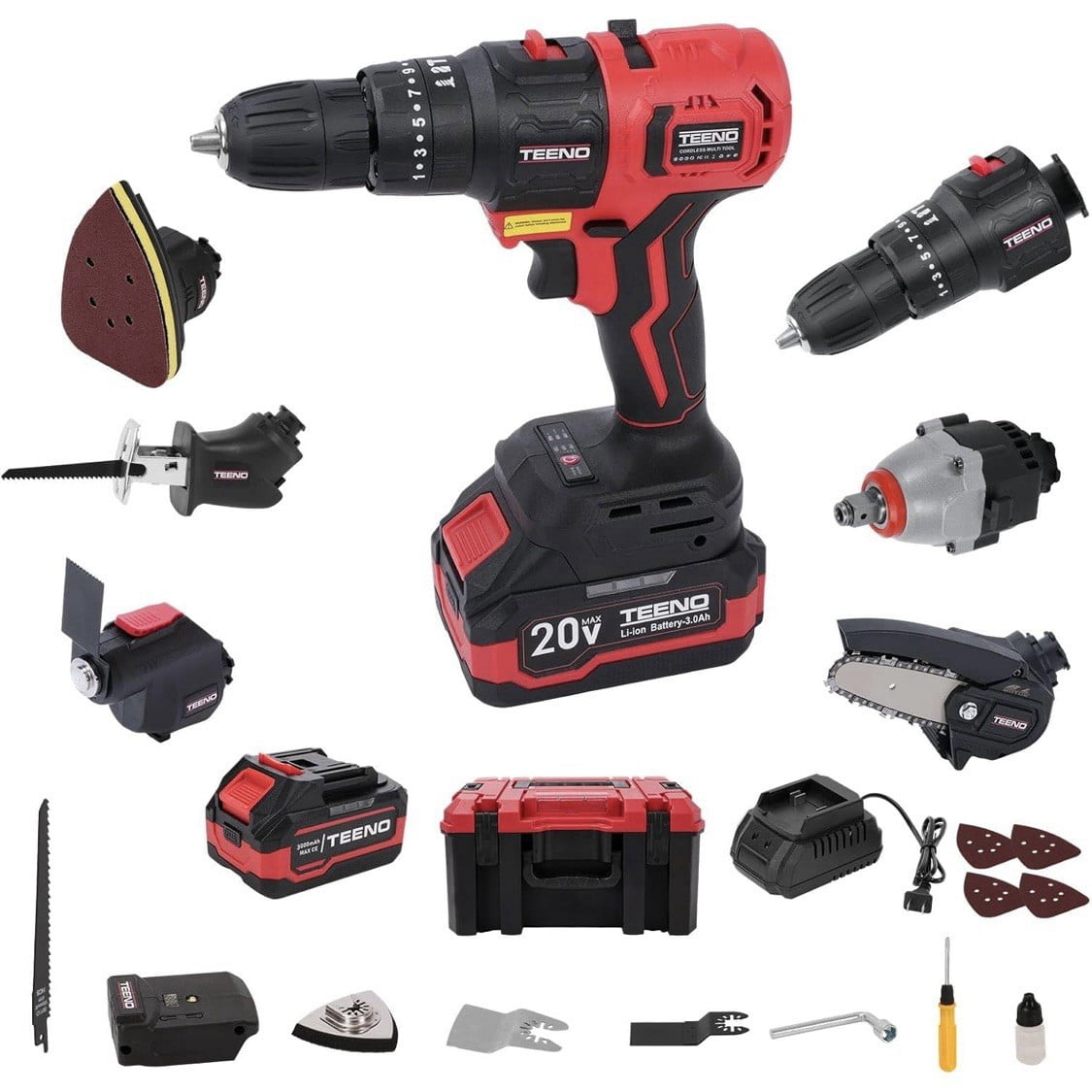 Cordless Combo Kit 20V, 8-in-1 Cordless Multi-Functional Woodworking ...