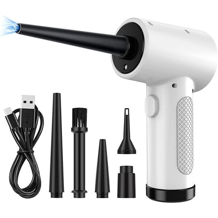 Cordless Compressed Air Duster, 51000RPM, 3 Speed, 6000mAh10W Fast Charging Powerful Keyboard Cleaner with LED Light for Dust Off/Cleaning Computer/Conditioner/Car