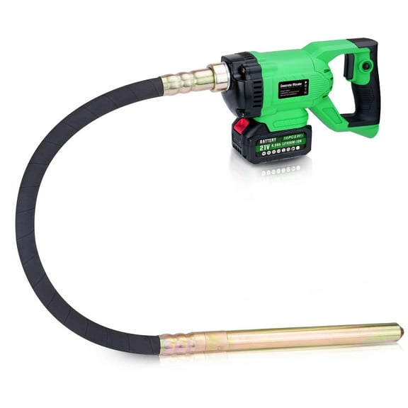 Cordless Concrete Vibrating Tool with 21v 4000mAh Battery, 850W Handheld Concrete Vibrator with 3.8Ft Φ35mm Shaft Rod, 6000RPM Portable Pencil Cement Vibrarator for Mix Concrete