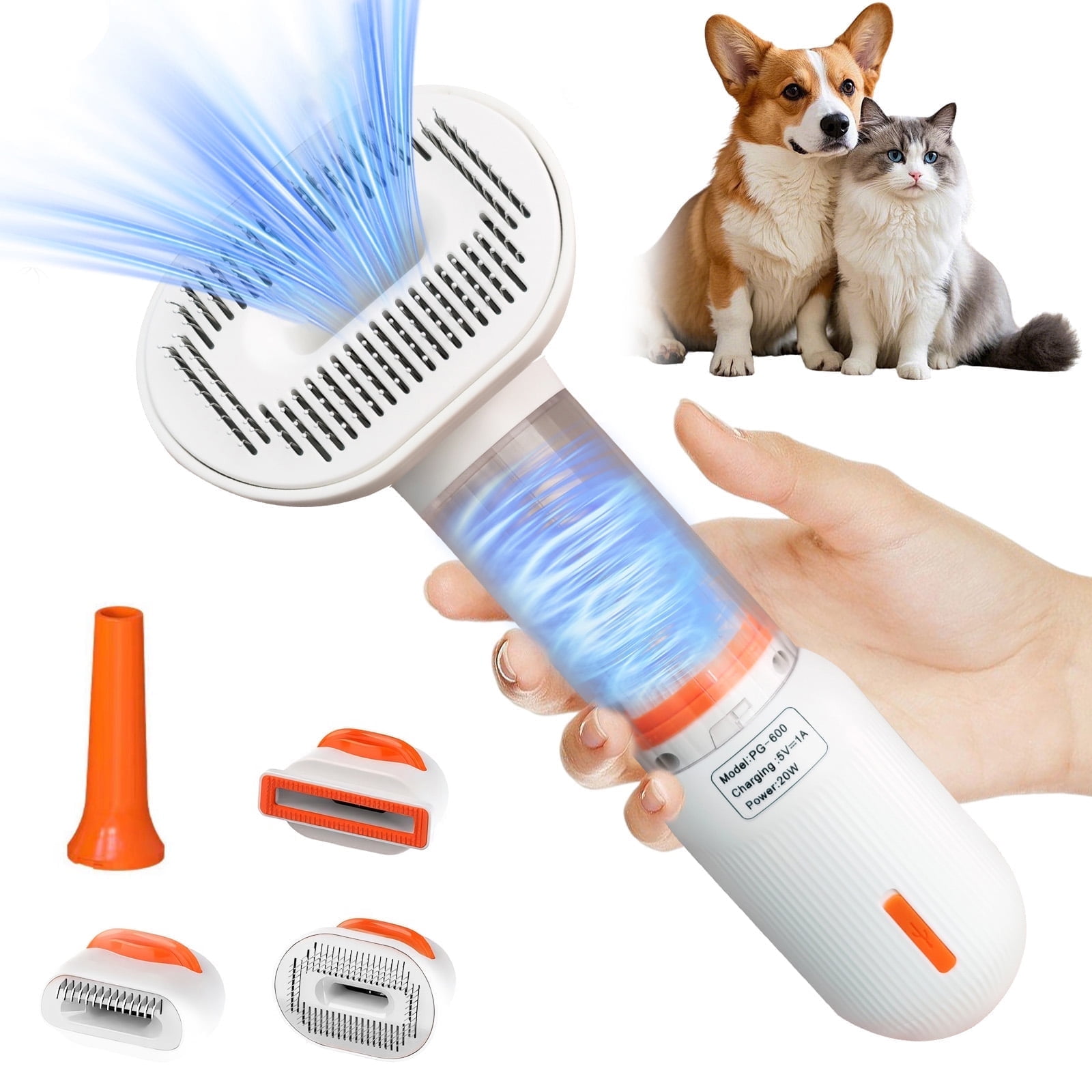 Cordless Dog Grooming VacuumDog Hair VacuumHandheld Dog Grooming Kit with Strong Suction for Dogs and Cats4 in 1 Pet Vacuuming GroomerSuitable for Long or Short HairNew upgrade
