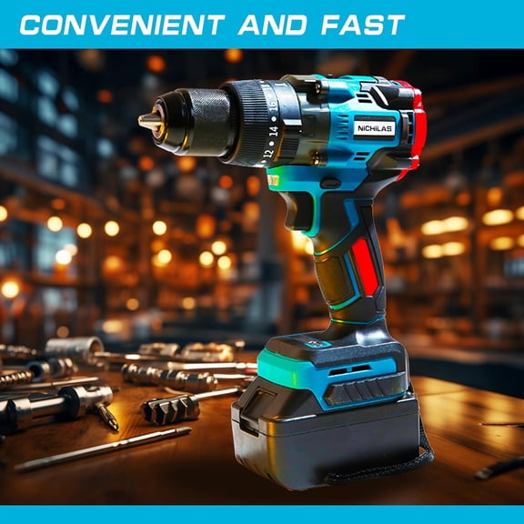 Cordless Drill, 1/2 inch Chuck Impact Drill/Driver, Brushless Motor 150Nm Torque, 2 Variable Speed 2150RPM, Compatible with 18V Batteries (NO BATTERY)