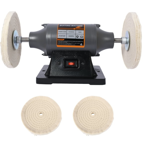 Cordless Drill 8-Inch Electric Polisher Bench Buffer Grinder - Includes 4PCs 80Ply Thic Buffing Wheels Ideal Benchtop Buffing Machine for Polishing Metal, Jewelry, , Wood, Jade, and Plastic. CSA Cert