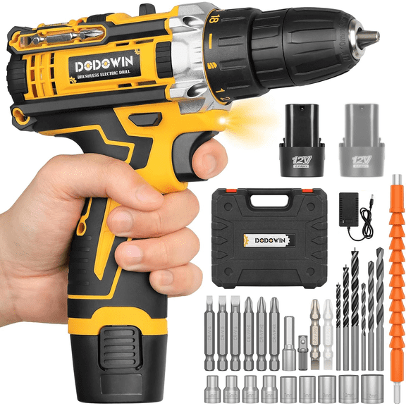 Cordless Drill with Battery and Charger, Lightweight Electric Screwdriver Kit for Furniture Assembly and Hanging Pictures, Home Tool Set for DIY Projects