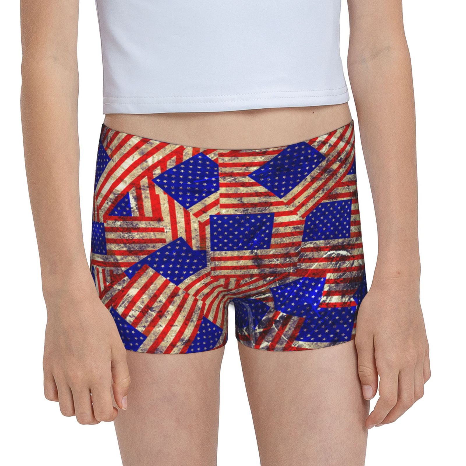 Easygdp Vintage USA Flag Girls Hipster Cotton Underwear Little Girls