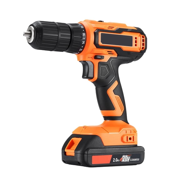 Cordless Drill Driver,1/2"Metal Chuck,Dual-Speed Variable,Drill Driver Kit with Lithium Battery&Charger,Belt Clip,for Wood&Metal Drilling,Screw Tightening or Loosening