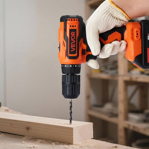 Cordless Drill Driver, 1/2 inch Metal Chuck, Dual-Speed Variable, Drill Driver Kit with Lithium Battery and Charger, Belt Clip, for Wood and Metal Drilling, Screw Tightening or Loosening