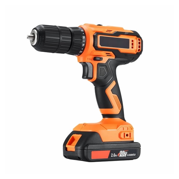 Cordless Drill Driver, 1/2 inch Metal Chuck, Dual-Speed Variable, Drill Driver Kit with Lithium Battery and Charger, Belt Clip, for Wood and Metal Drilling, Screw Tightening or Loosening