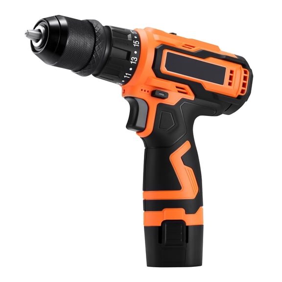 Cordless Drill Driver 5-in-1, Metal Chuck, Dual-Speed, 2 Batteries & Charger, Tool Box, for Wood/Metal Drilling & Screws