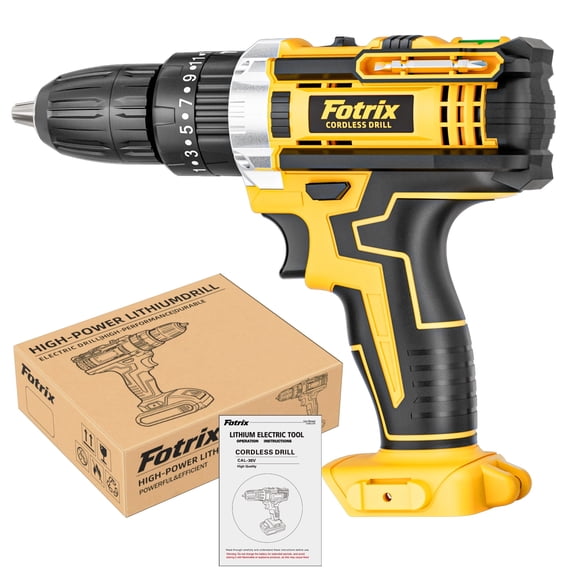 Cordless Drill/Driver Kit, 2 Speed, Keyless 3/8" Chase Drill with LED Light, Equipped