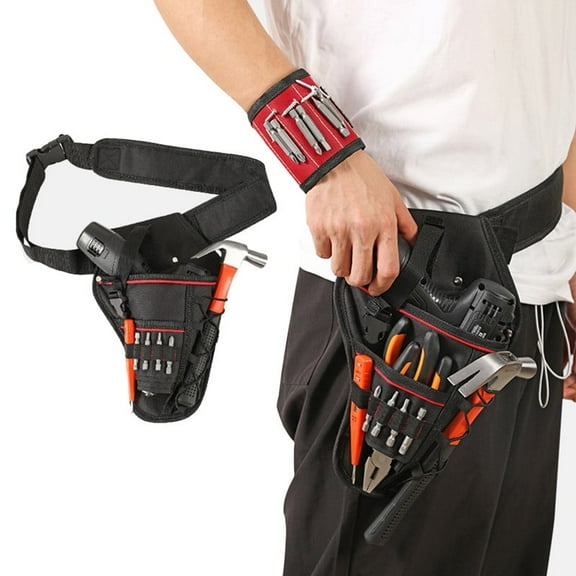 Cordless Drill Holster, Portable Tools Shoulder Bag, with Adjustable Drill Shoulder Strap and Drill Holster, Compatible with Most Cordless Drills Black