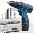 thumbnail image 1 of Cordless Drill Set,12V Power Drill Driver 3/8" Keyless Chuck with 92 Acessories, Built-in LED Light, 25+1 Position, Electric Drill for Home DIY Projects（Blue）, 1 of 4